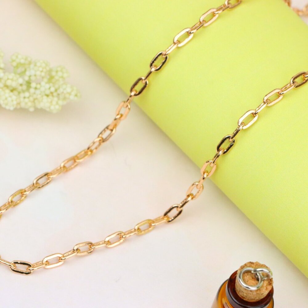 "Chunky Oval Link Rose Gold Necklace in High Quality Brass, XPNL1906